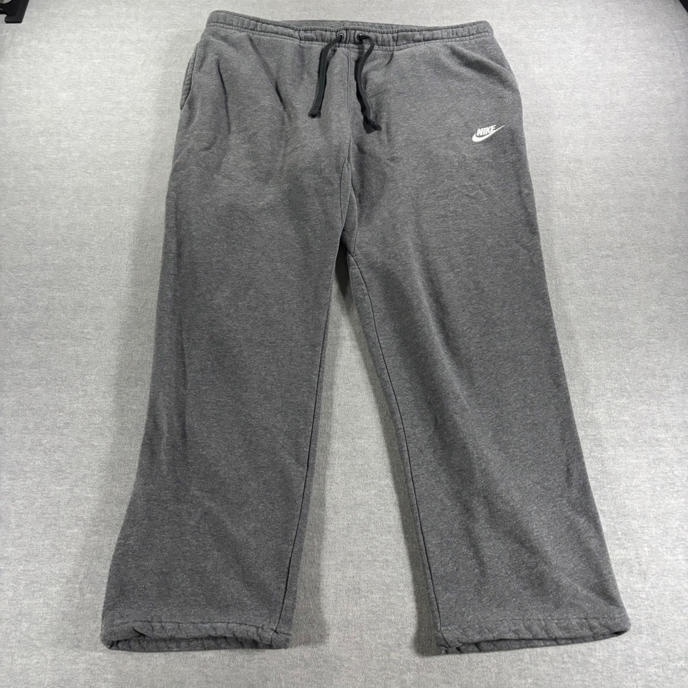 Nike Mens XL Gray Fleece Sweatpants Straight Leg Drawstring Joggers BV2707-071